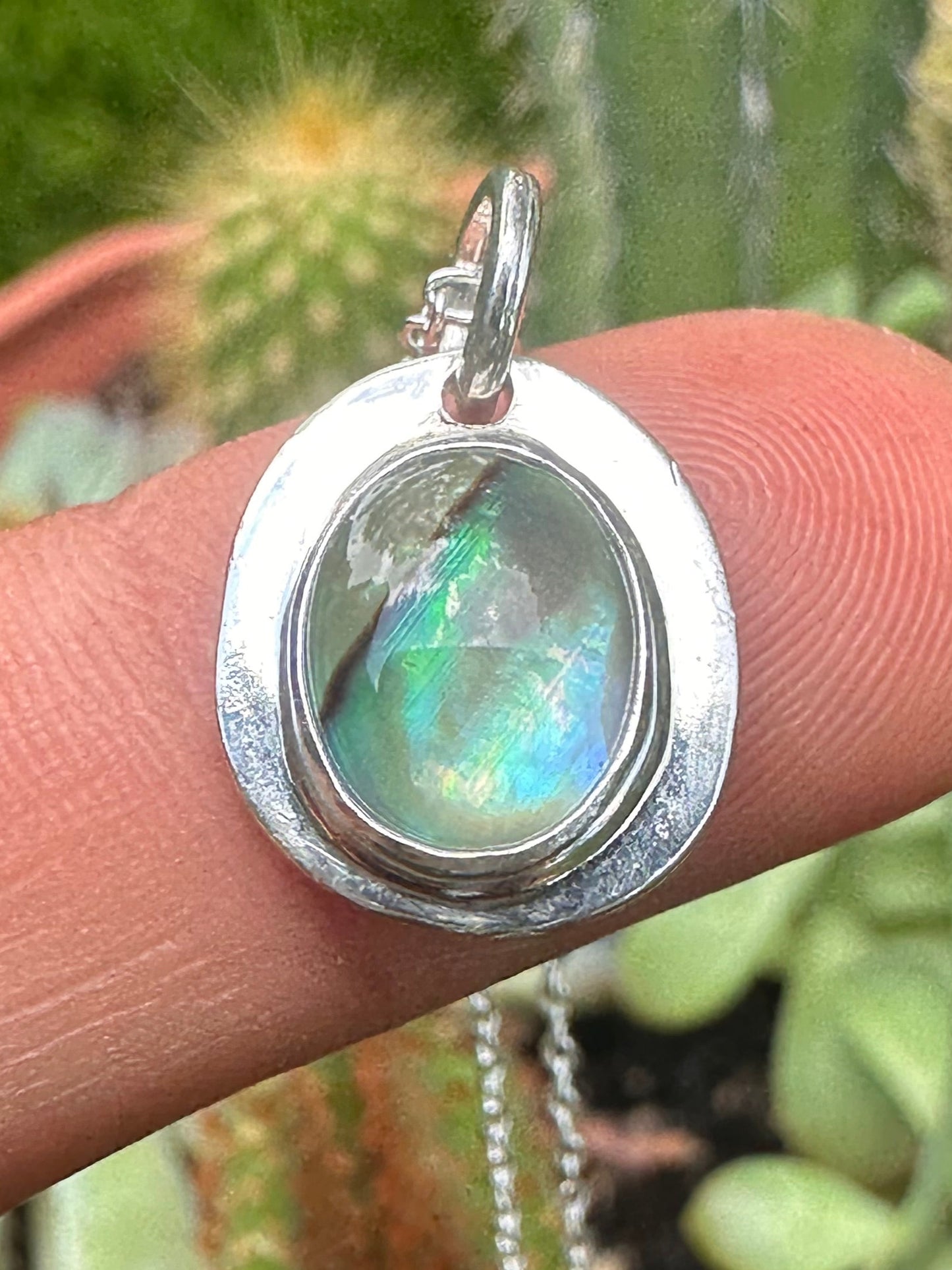 Handcrafted Abalone Necklace 16 in. Cable Chain