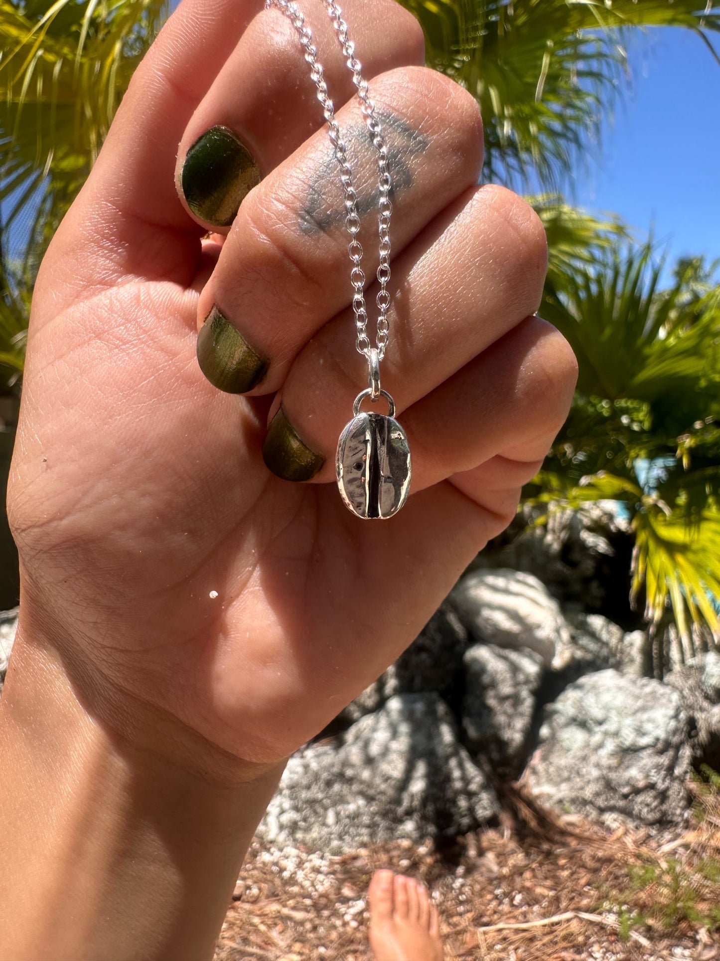 Sterling Coffee Bean Charm