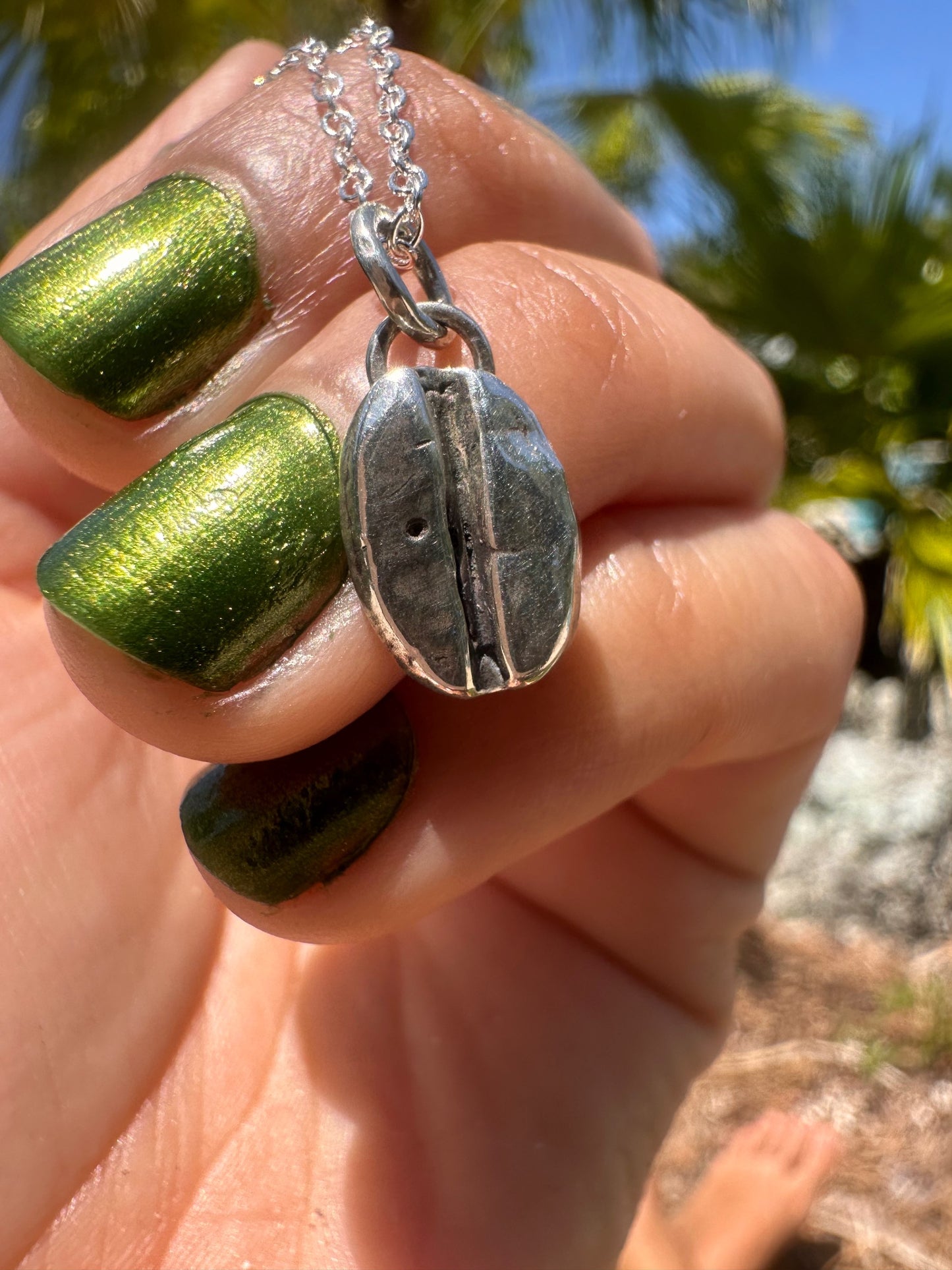 Sterling Coffee Bean Charm