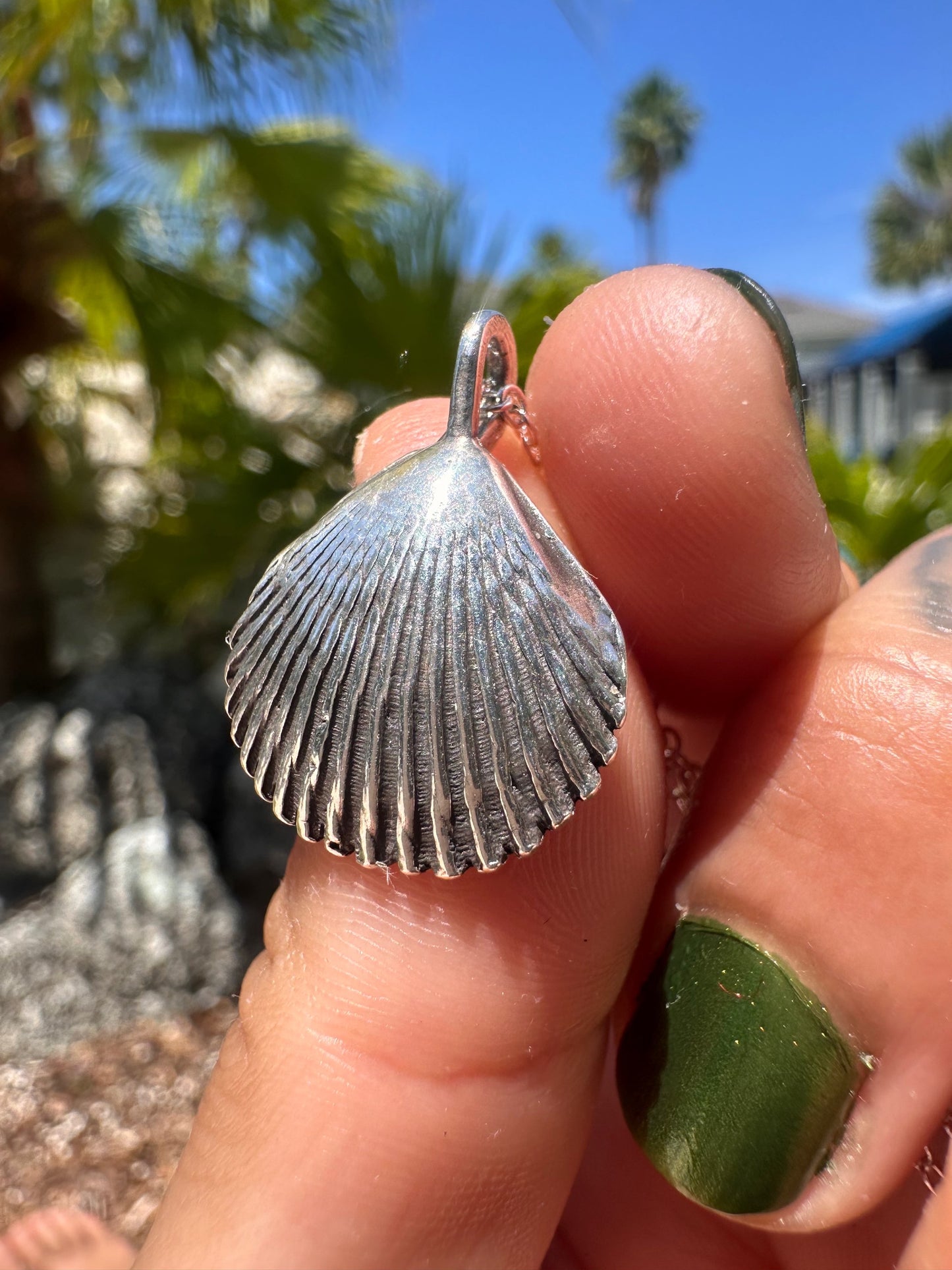 Sterling Silver Clam Shell Charm - Style 2