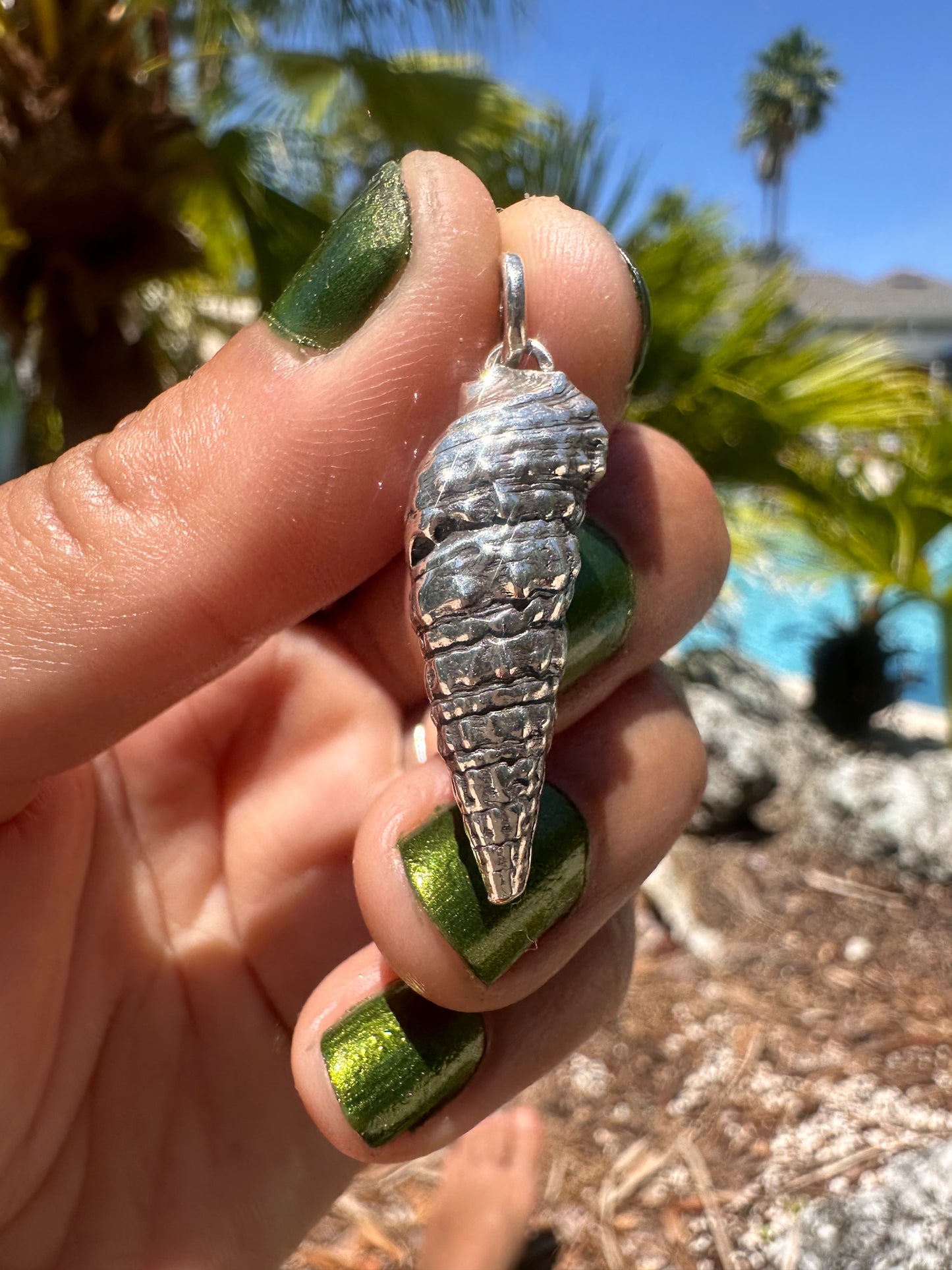 Sterling Silver Screw Shell Charm