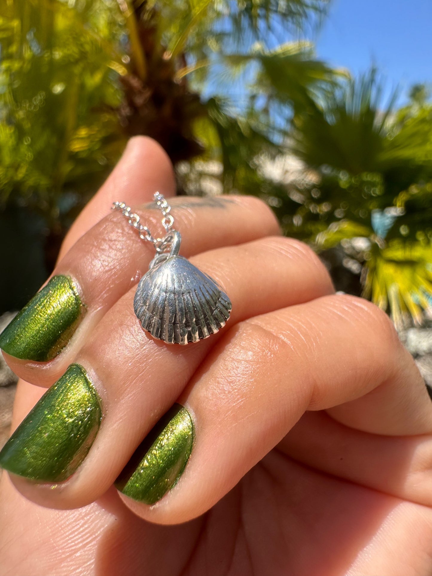 Sterling Silver Clam Shell Charm - Style 1