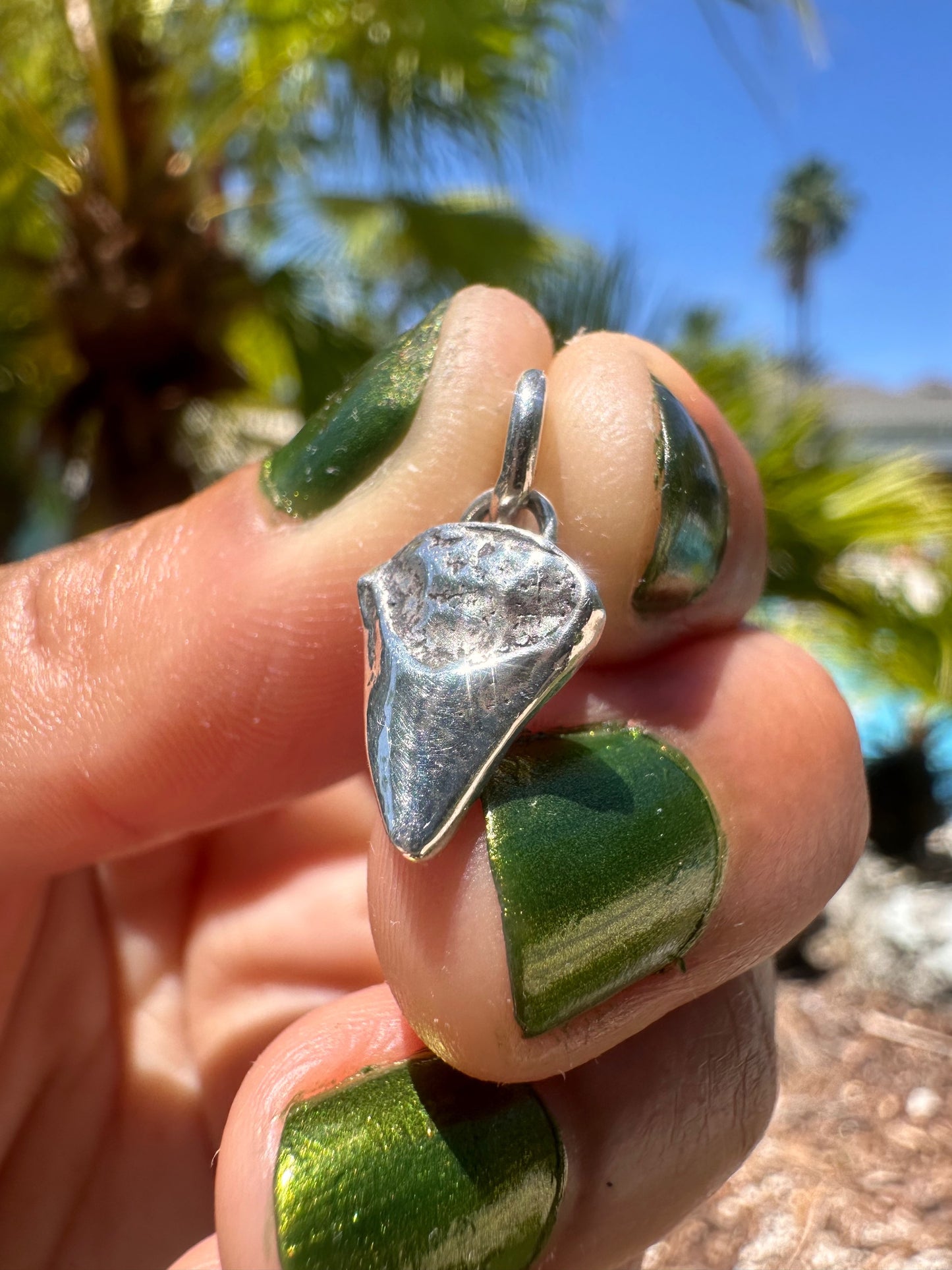 Sterling Silver Shark Tooth Charm - Style 3