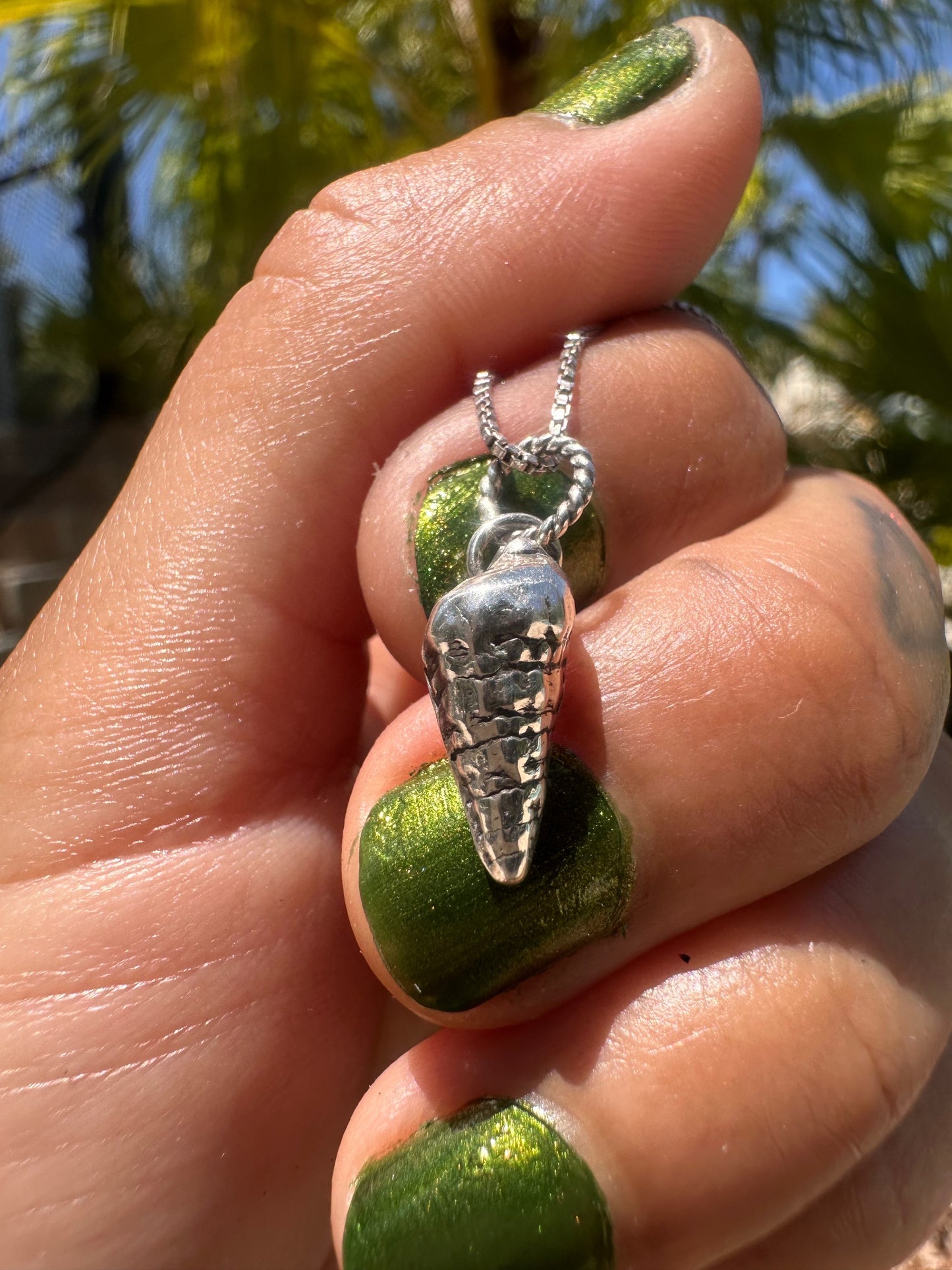 Sterling Silver Small Screw Shell Charm