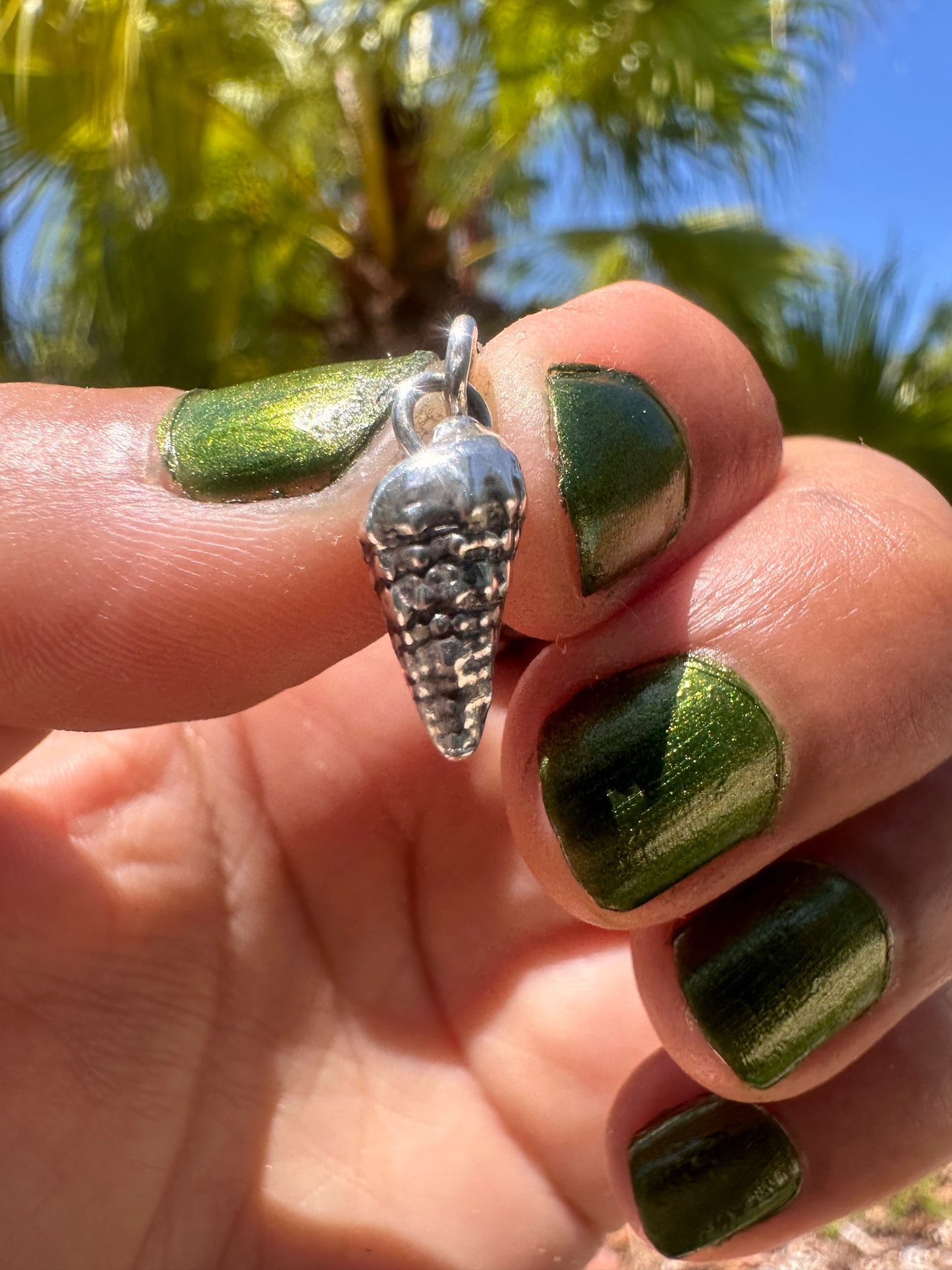 Sterling Silver Small Screw Shell Charm