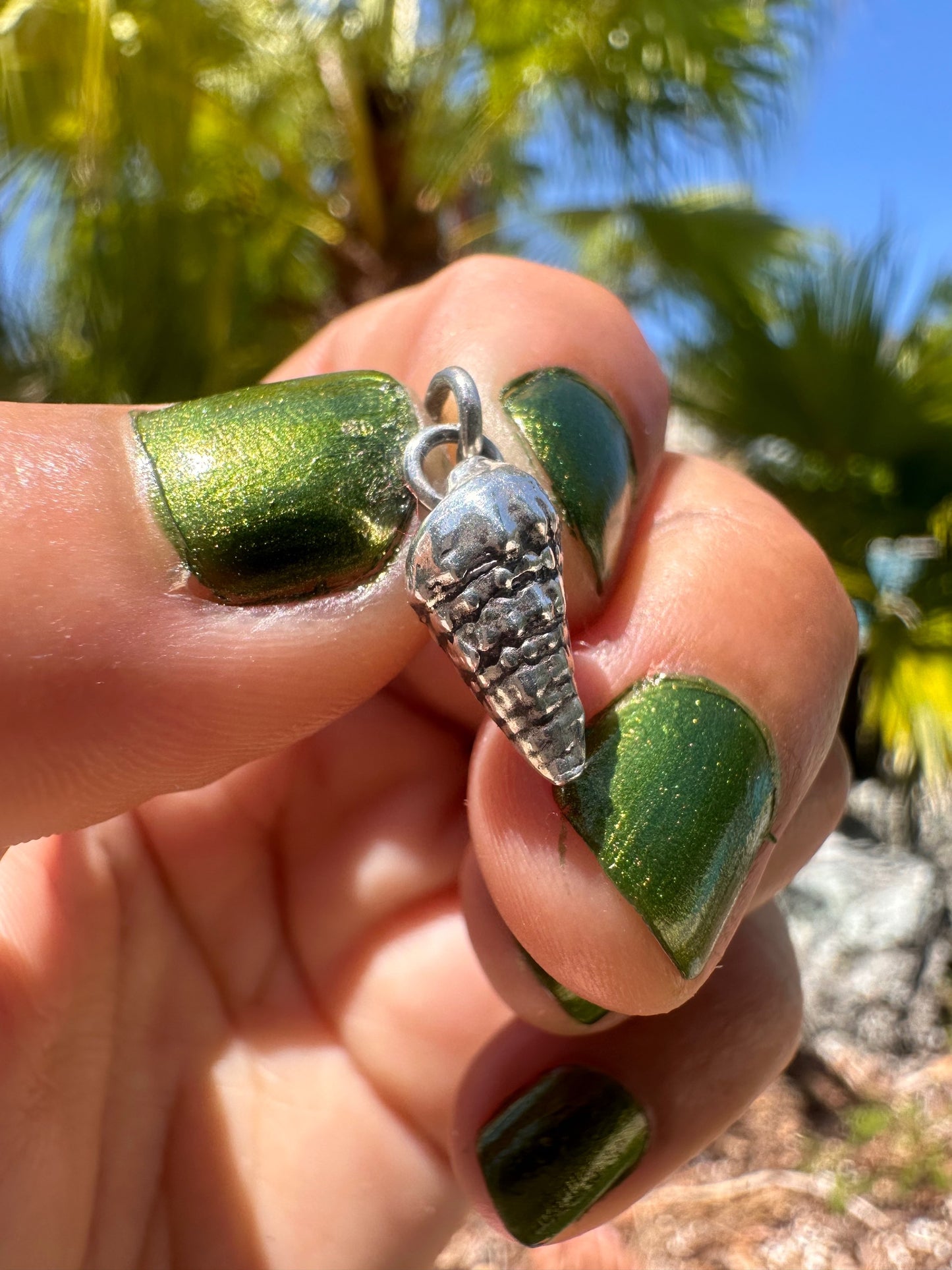 Sterling Silver Small Screw Shell Charm