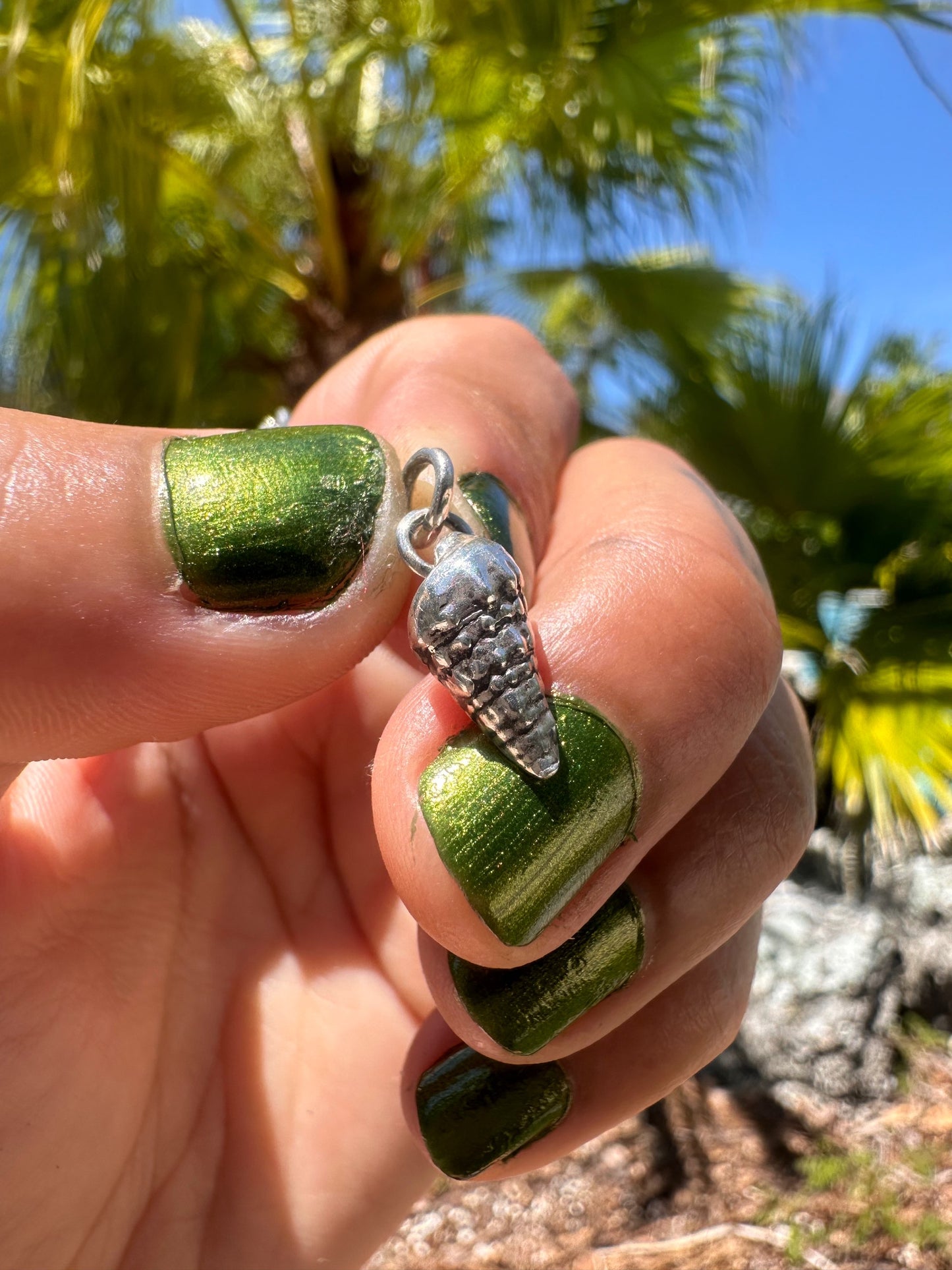 Sterling Silver Small Screw Shell Charm