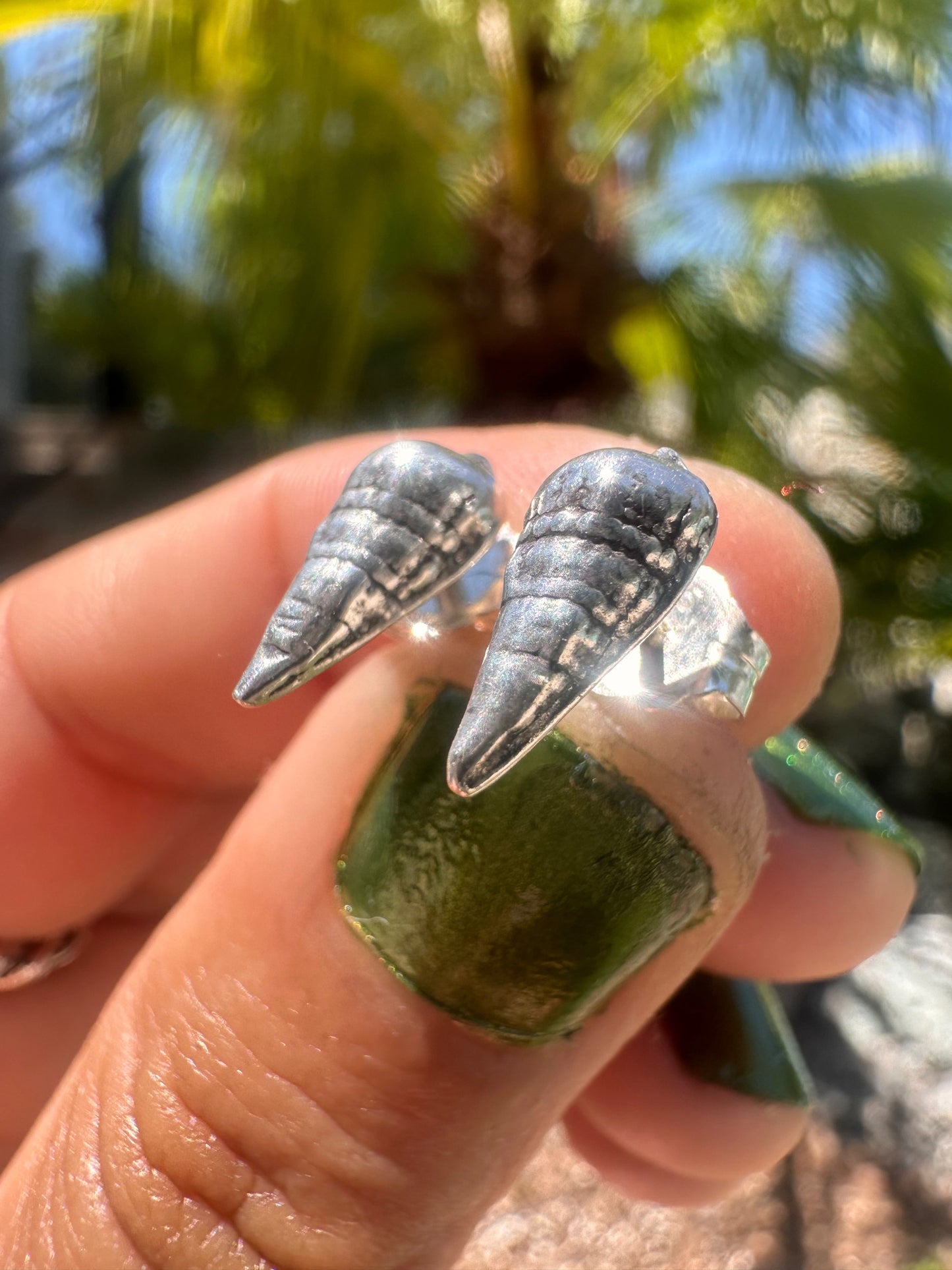 Sterling Silver Screw Shell Earring Posts