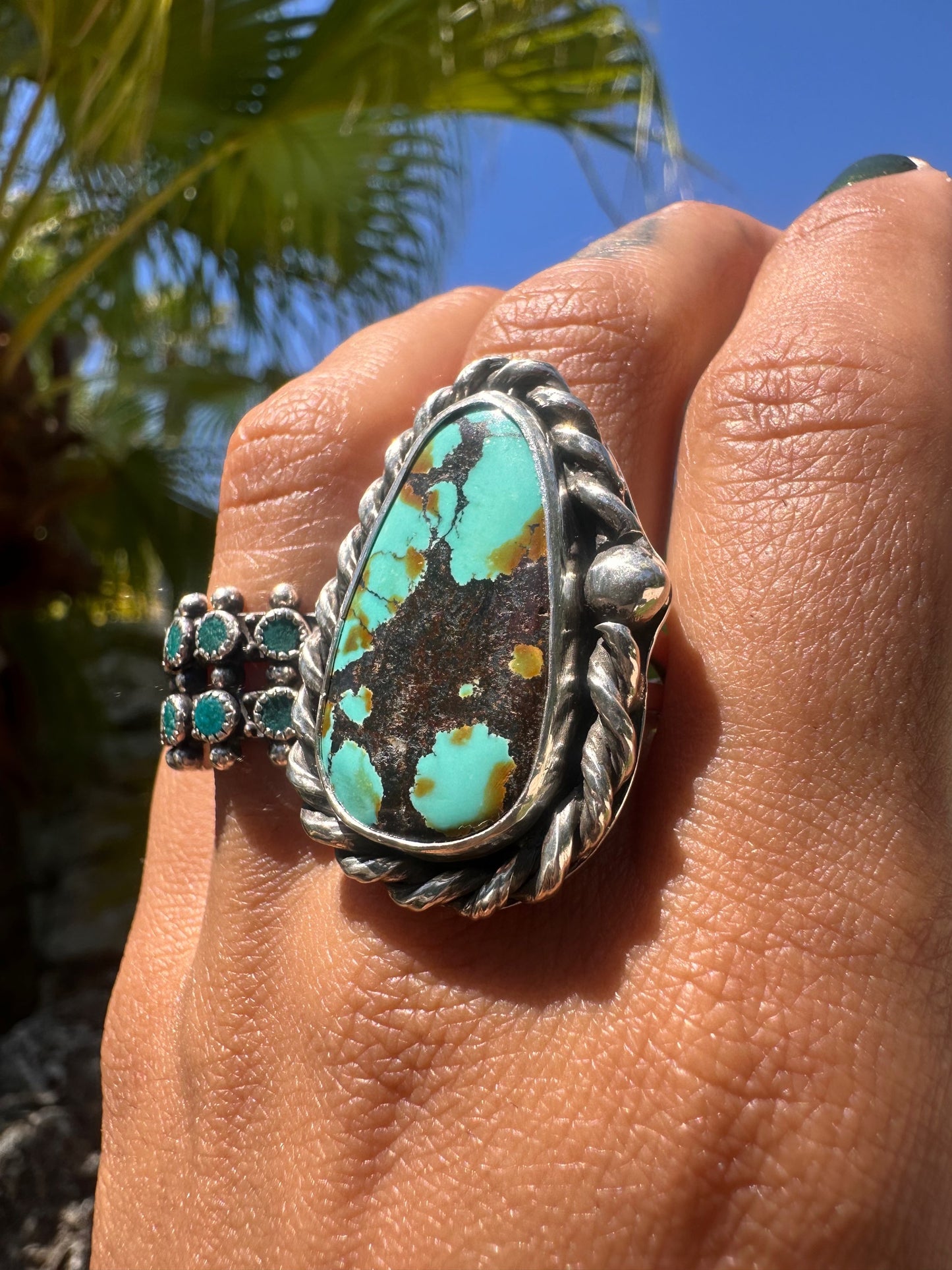 OOAK: Hubei Turquoise Rope Ring Sz 7 1/2