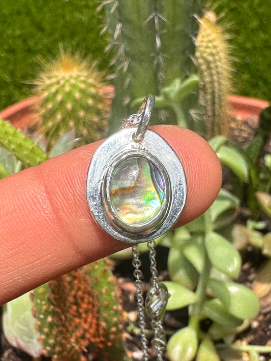 Handcrafted Abalone Necklace 16 in. Cable Chain