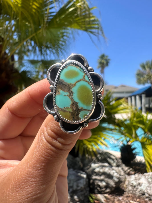 OOAK: Floral Hubei Ring Sz. 7