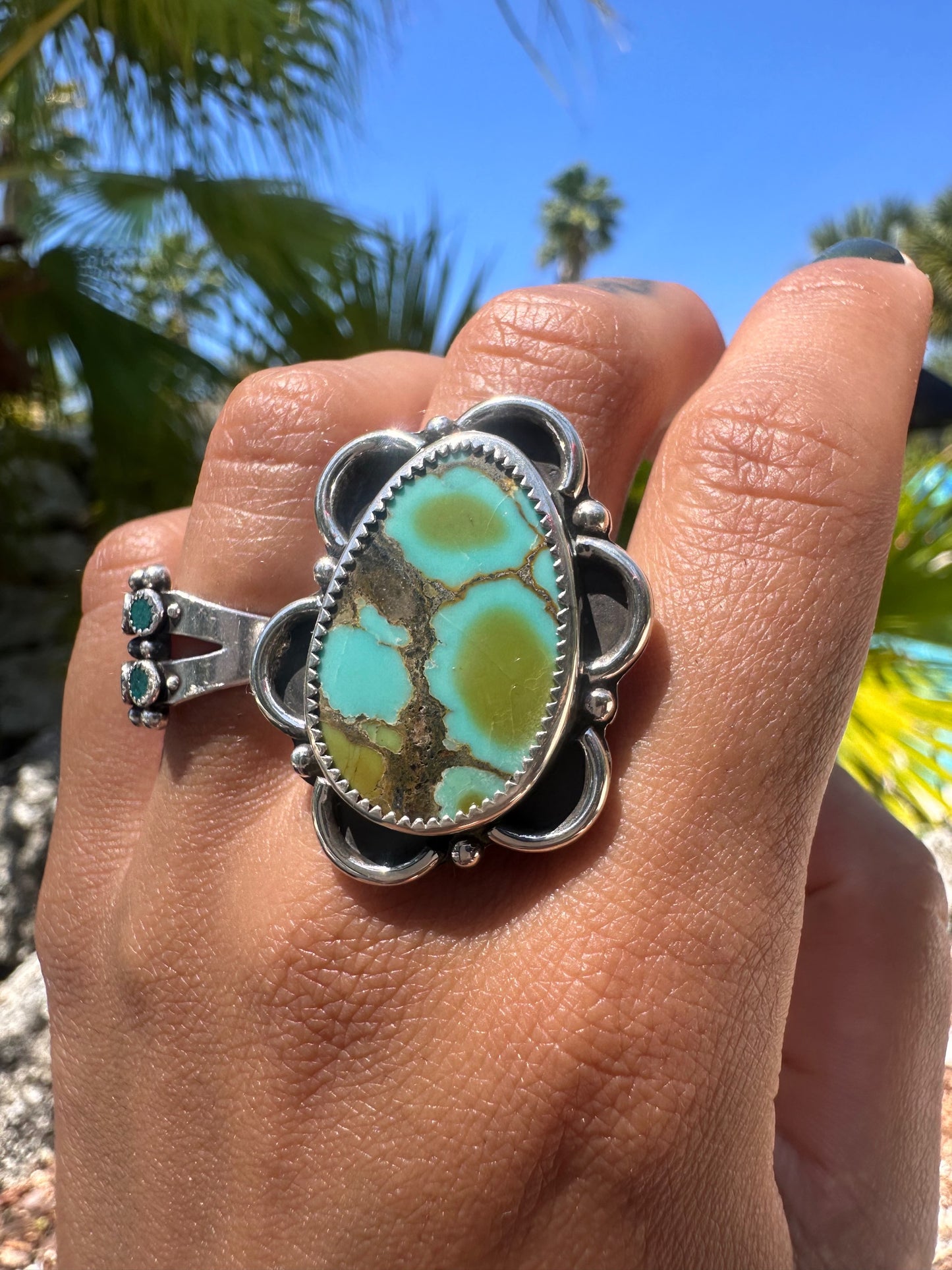 OOAK: Floral Hubei Ring Sz. 7