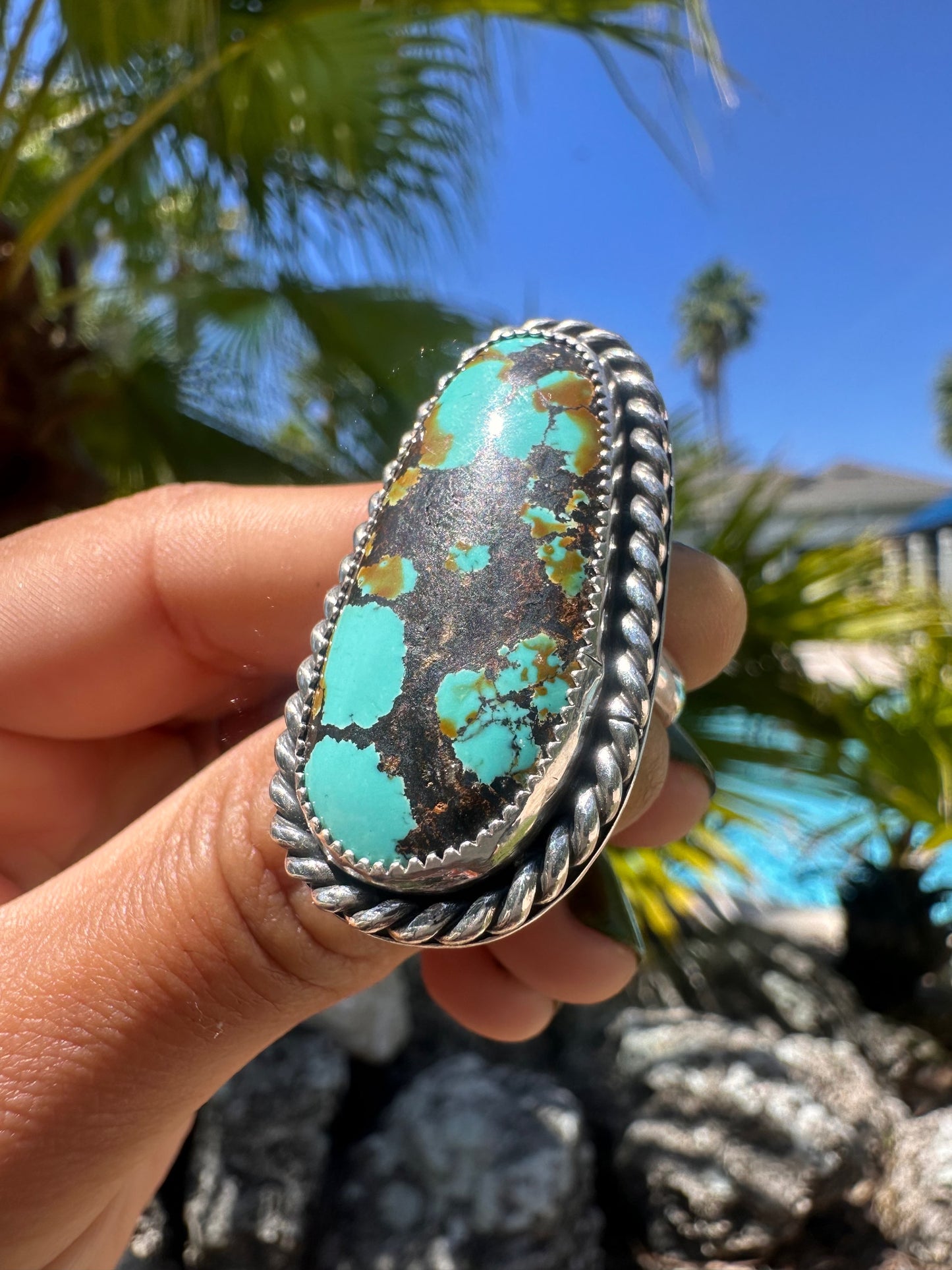 OOAK: Hubei Turquoise Rope Ring Sz. 5 1/2