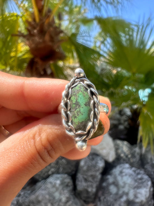 Turquoise Bead Rope Ring Sz. 5 1/2